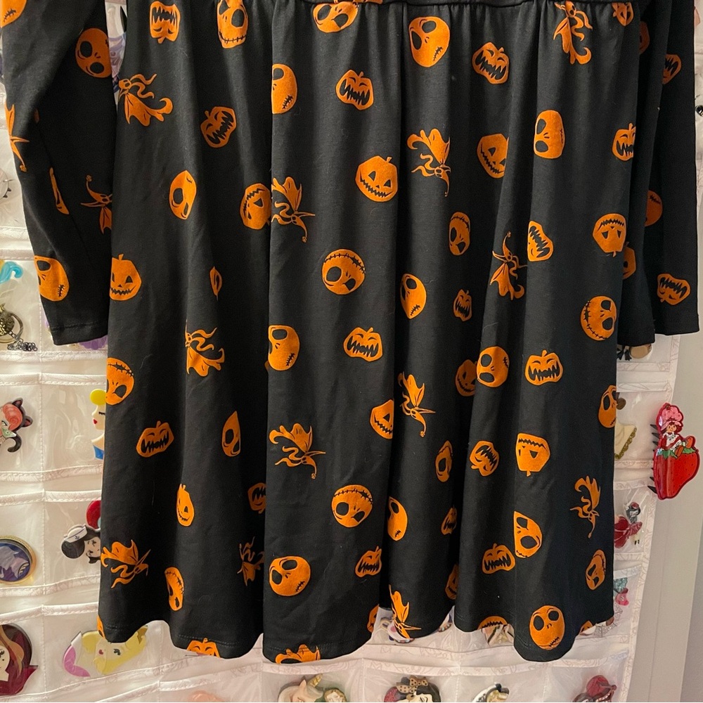 Her Universe The Nightmare Before Christmas Flocked Icons Long-Sleeve Dress - Picture 8 of 12